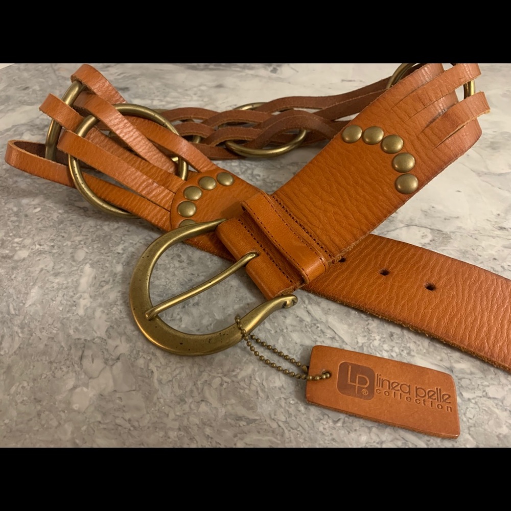 NWOT - Linea Pelle Leather Belt Brown Size Small